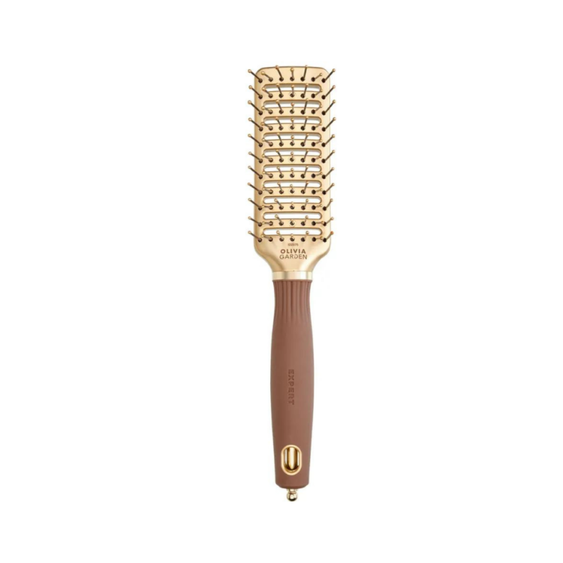 Olivia Garden Expert Style Vent Nylon Bristles Gold & Brown