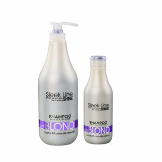 Fialový šampón na blond vlasy Stapiz Sleek Line Violet Blond proti žltým tónom pre studený efekt a lesk