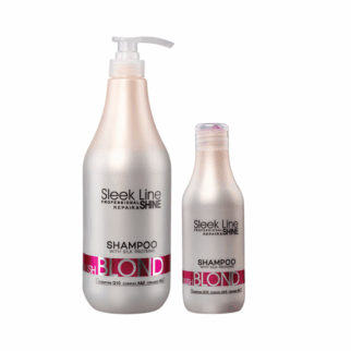 Ružový šampón na blond vlasy Stapiz Sleek Line Blush Blond pre pastelový efekt a lesk vlasov