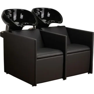 ayala luna sofa umývací box s dvoma umývadlami a sedačkami čierny