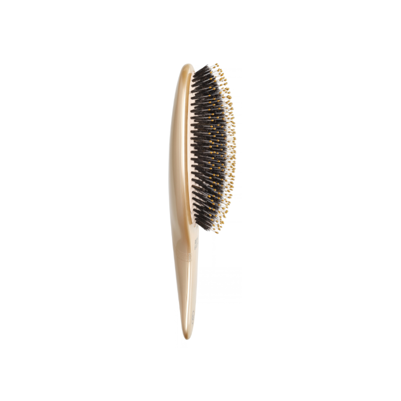 Olivia Garden Expert Care Curve Boar & Nylon Bristles Gold - kefa na rozčesávanie vlasov - zlatá – Obrázok 2