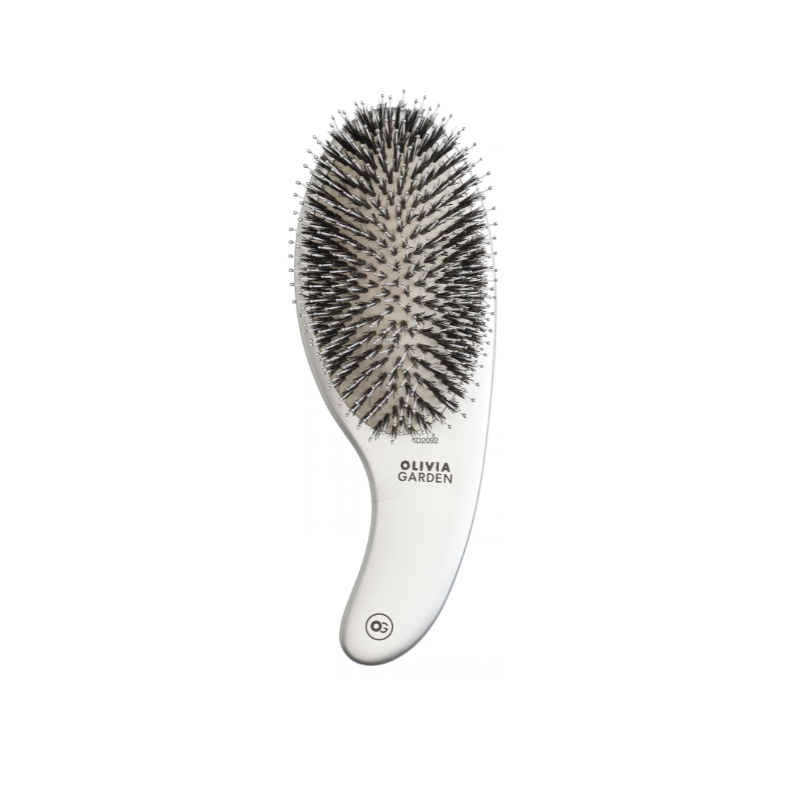 Expert Care Curve Boar & Nylon Bristles Silver