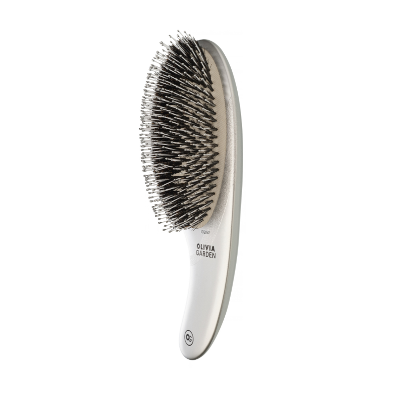 Expert Care Curve Boar & Nylon Bristles Silver