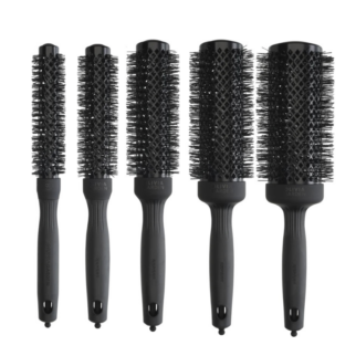Olivia Garden Expert Blowout Shine Wavy Bristles Black – kefa na fúkanie vlasov